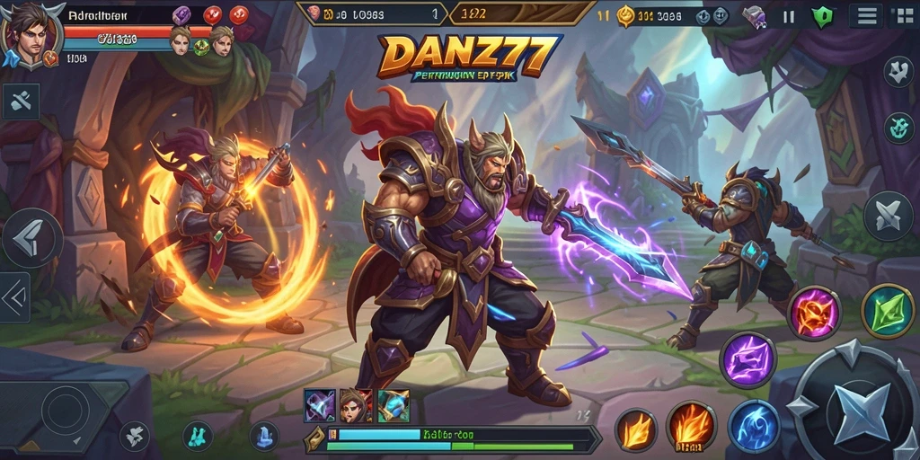 Tampilan gameplay seru di DAN777 dengan aksi MOBA yang mendebarkan.