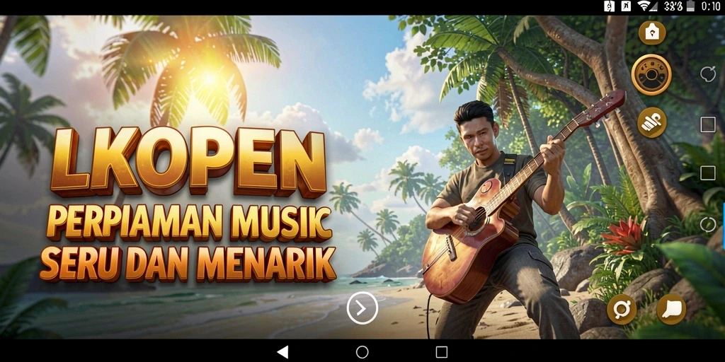 Tampilan menarik dari gameplay LKOPEN yang interaktif di dunia musik.