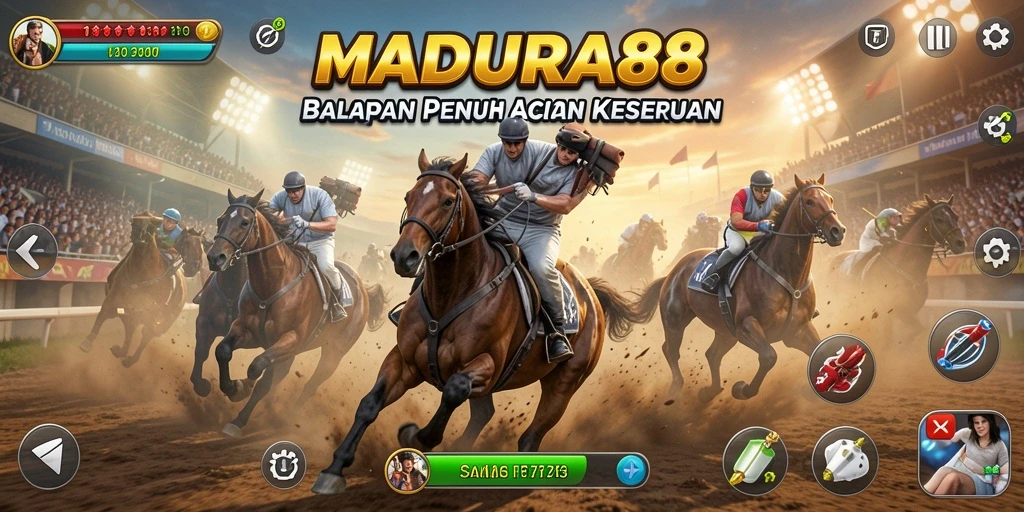 Gameplay aksi balapan yang mendebarkan di MADURA88.