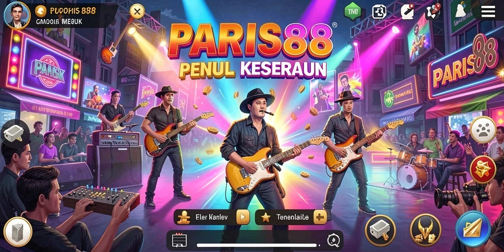 Tampilan gameplay seru dari game musik PARIS88.