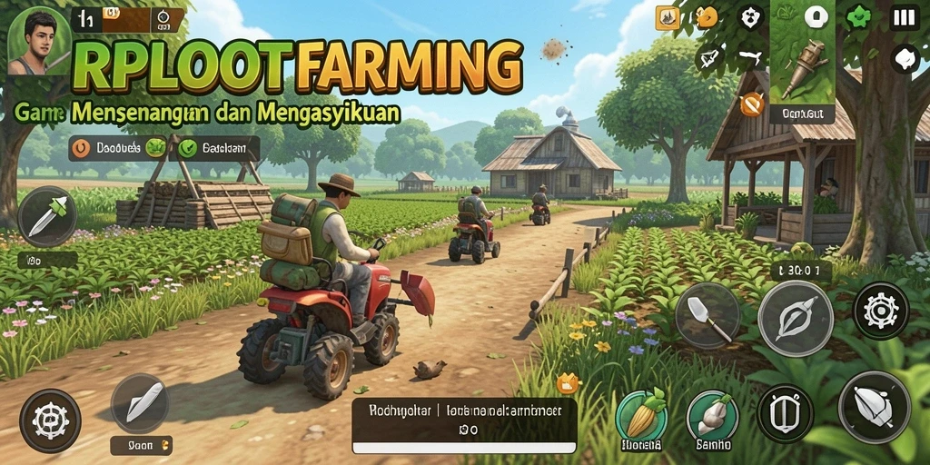 Tampilan gameplay RPLOOT yang seru dan bermacam jenis tanaman.