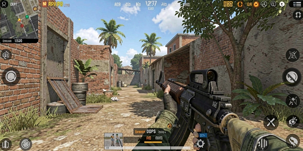 Screenshot gameplay RPVIP8 menampilkan aksi tembak-menembak yang mendebarkan.