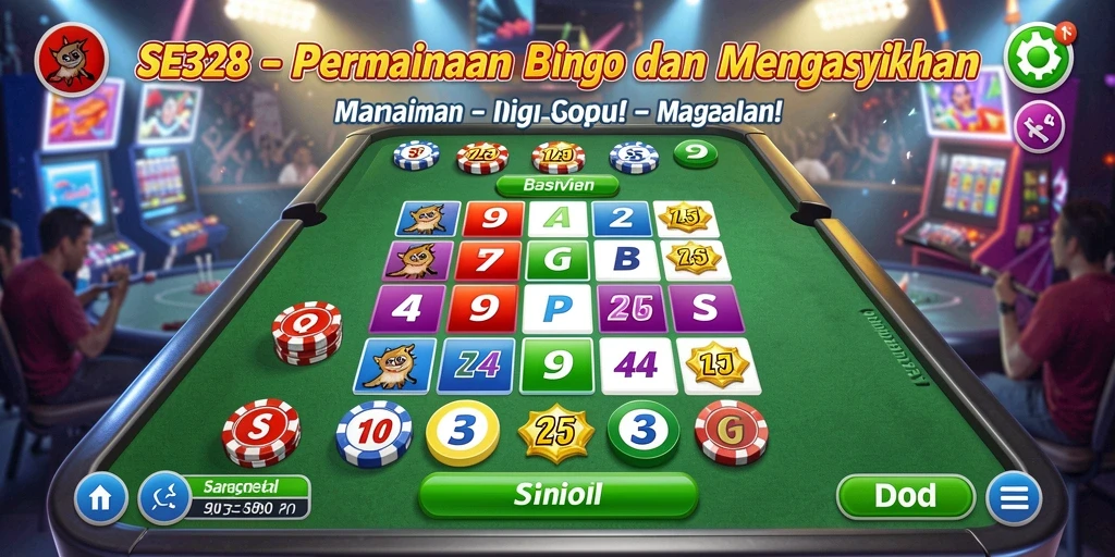 Tampilan gameplay Bingo yang seru dan penuh warna.