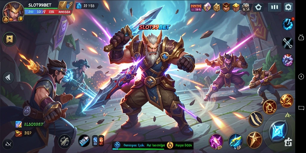 Gameplay seru dalam pertempuran MOBA yang intens.