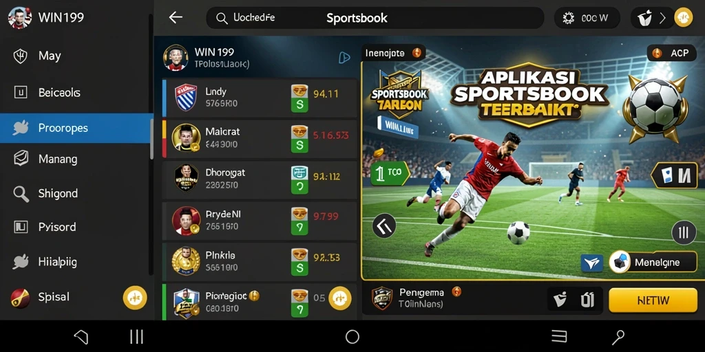 Screenshot gameplay WIN199 menunjukkan antarmuka taruhan olahraga yang menarik.