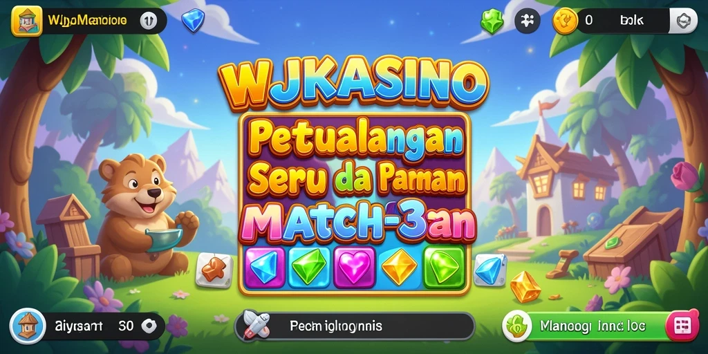 Screenshot gameplay WJKASINO, menampilkan keseruan permainan Match-3.